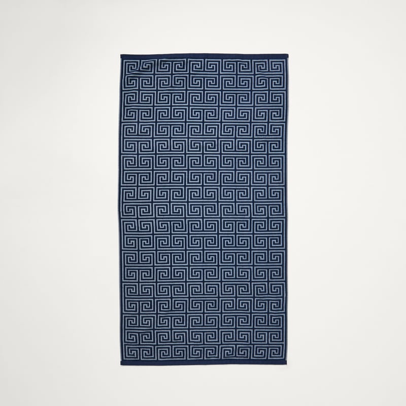 Trinity Navy Terry Textured Beach Towel