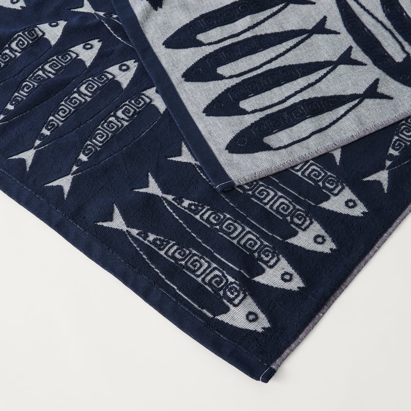 Coolum Navy Terry Textured Beach Towel