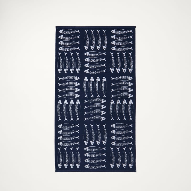 Coolum Navy Terry Textured Beach Towel