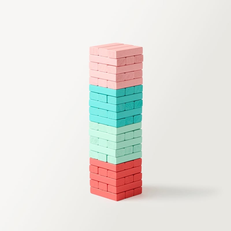 Summer Games Aqua & Pink Tumbling Tower