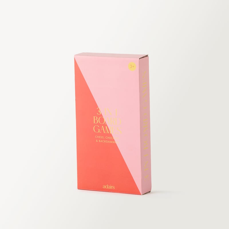Summer Games Aqua & Pink 3 in 1 Board Games