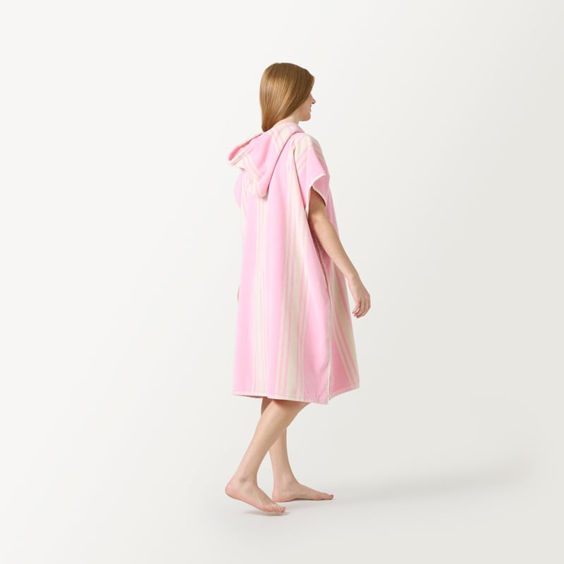 Jervis Stripe Pink Hooded Beach Towel