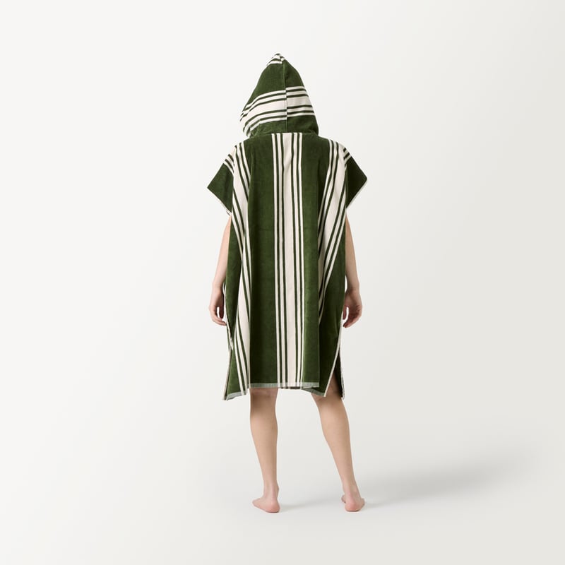 Jervis Stripe Chive Hooded Beach Towel