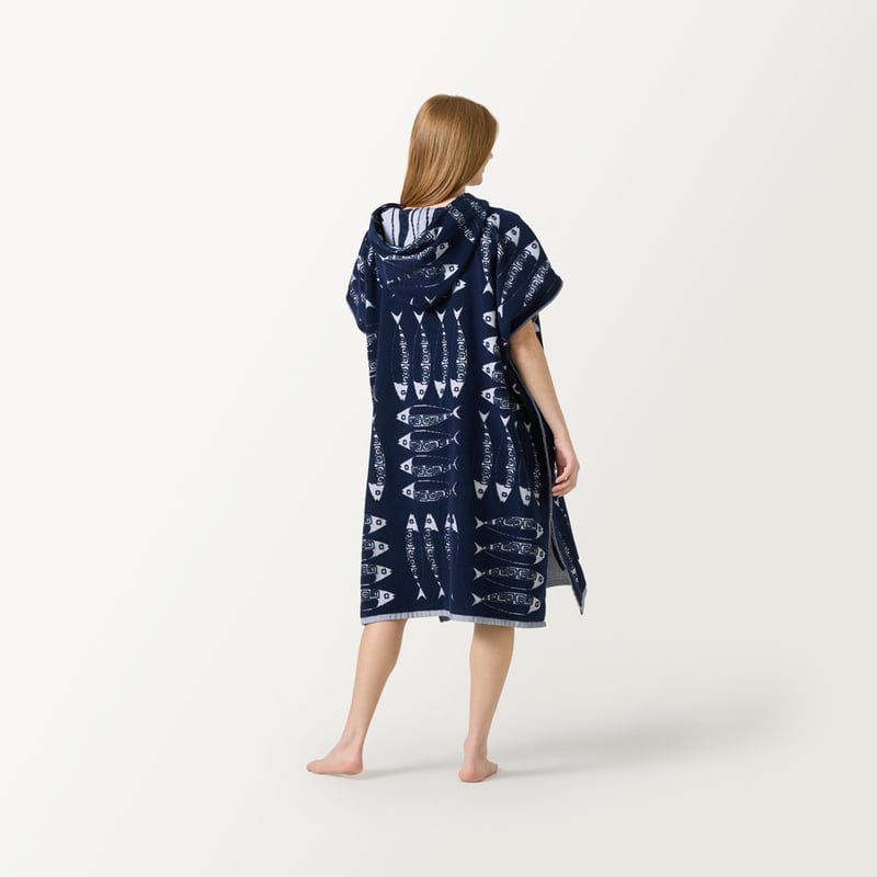 Coolum Navy Hooded Beach Towel