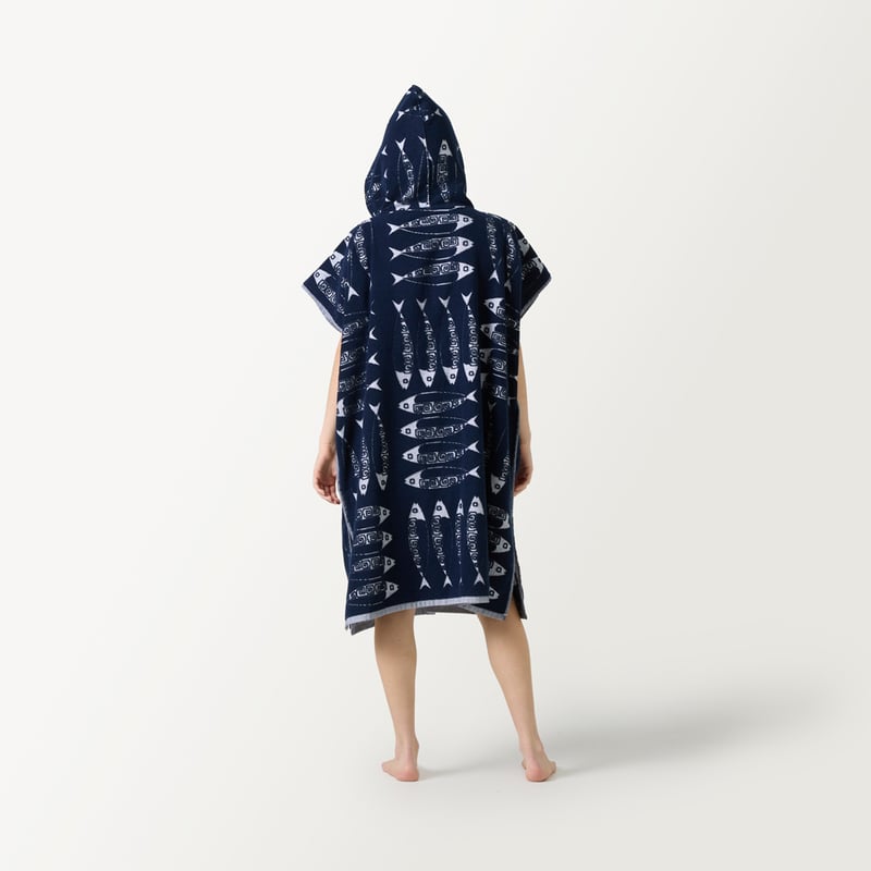 Coolum Navy Hooded Beach Towel