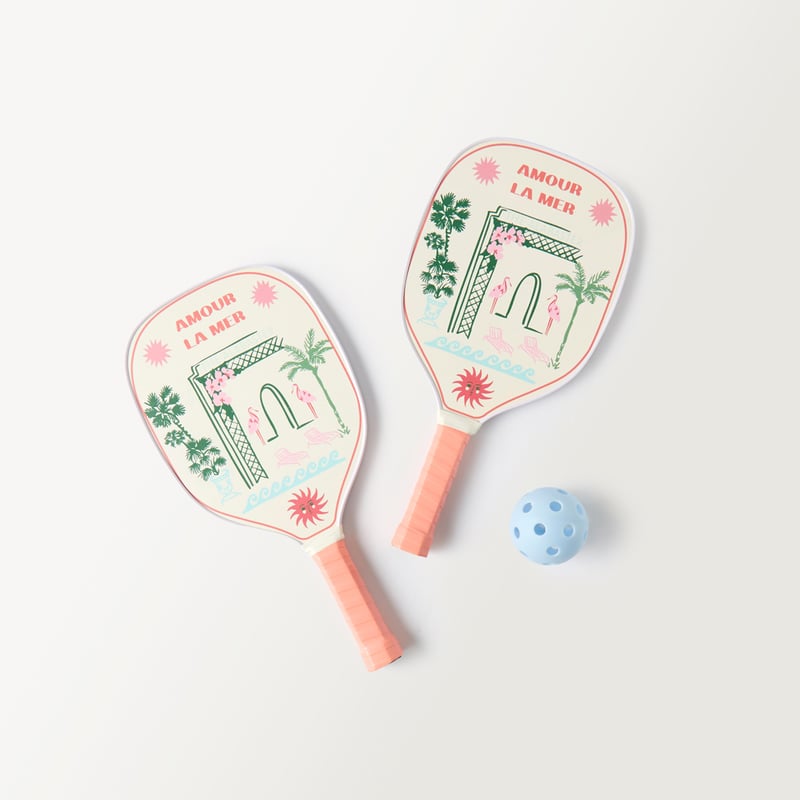 Hotel Mirage Aqua & Pink Pickle Ball Set