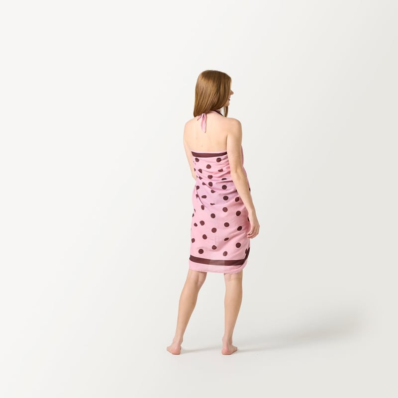 Polkadot Pink & Chocolate Beach Sarong