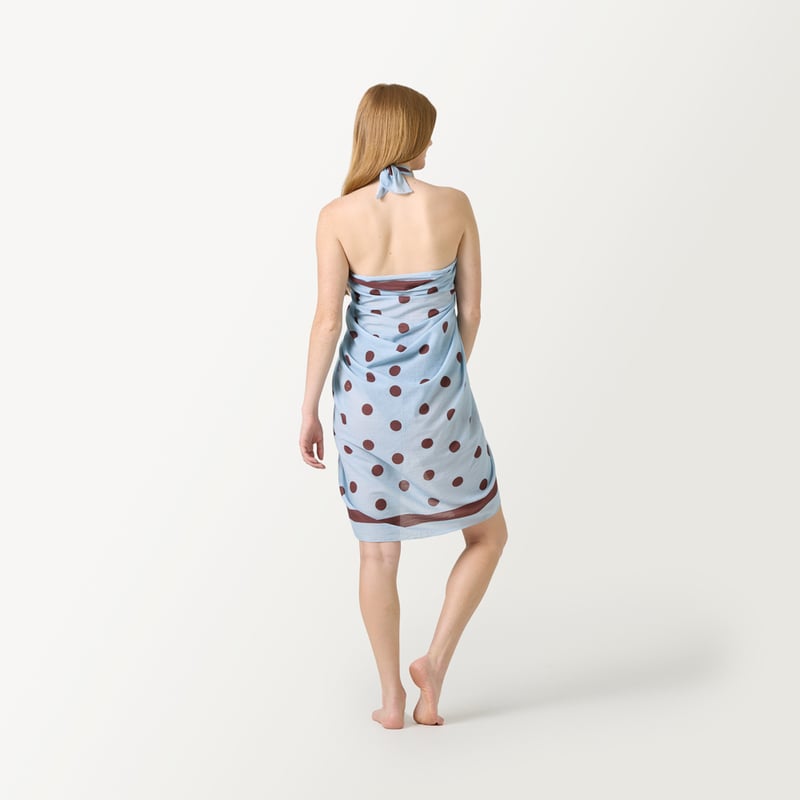 Polkadot Blue & Chocolate Beach Sarong