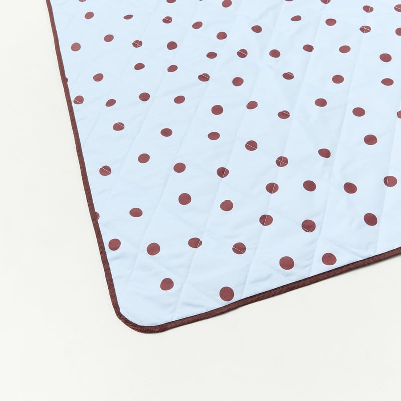 Cabana Umbrella Blue & Chocolate Polkadot Picnic Rug