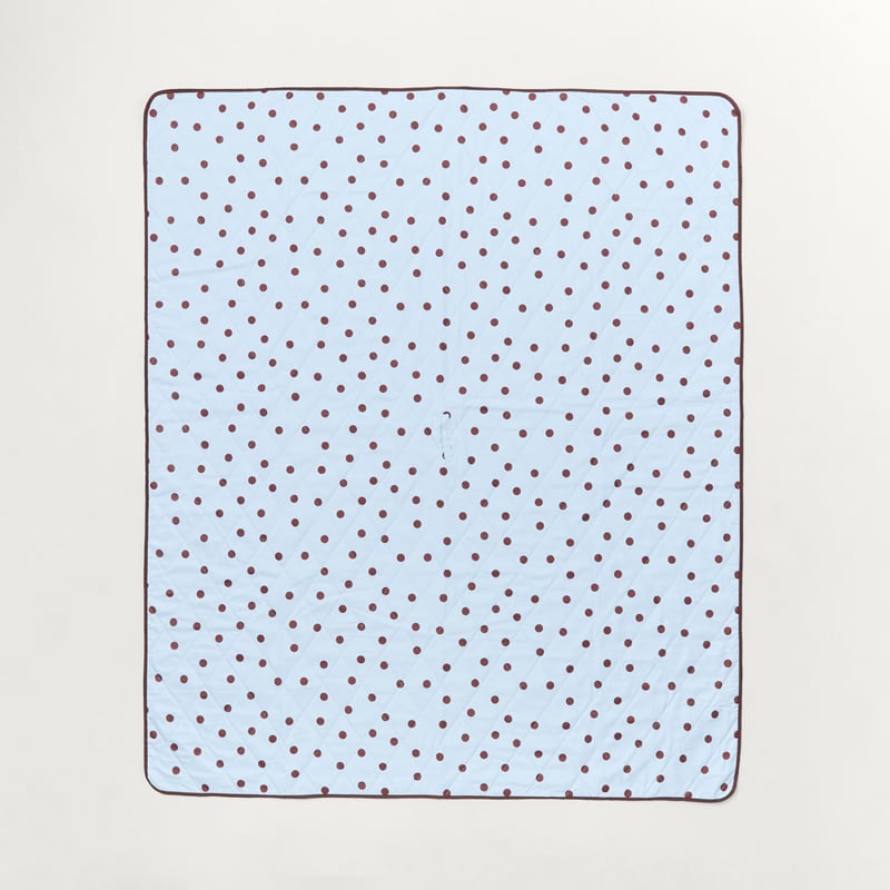Cabana Umbrella Blue & Chocolate Polkadot Picnic Rug