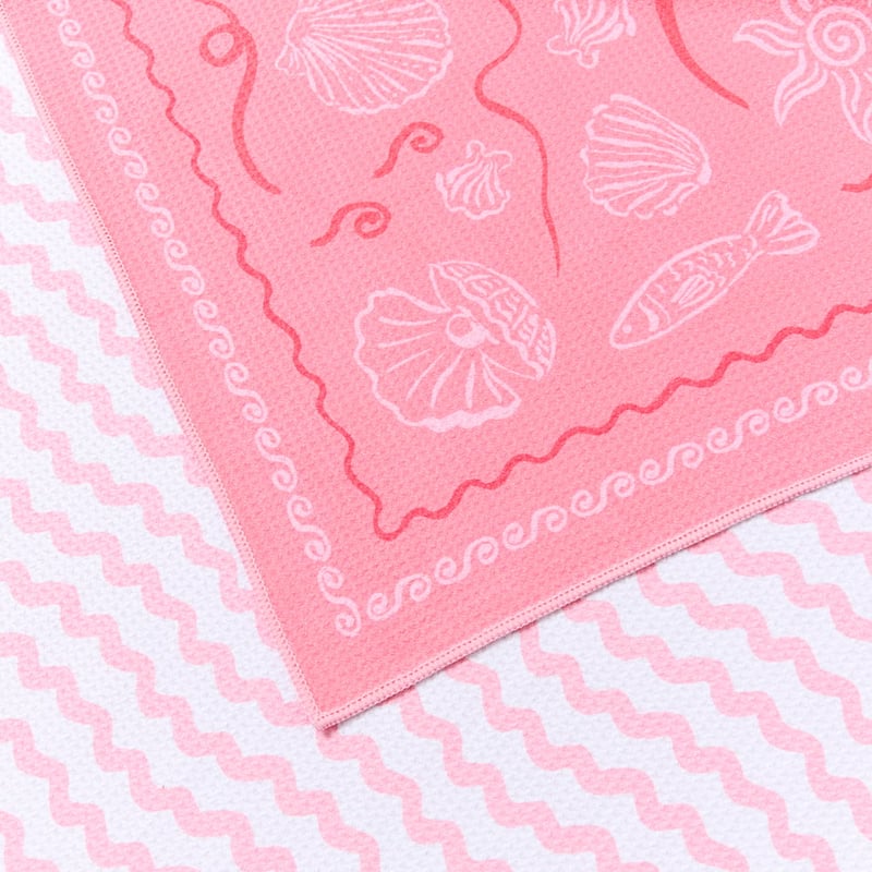 Sandfree Pink Aegean Sea Shells Beach Towel