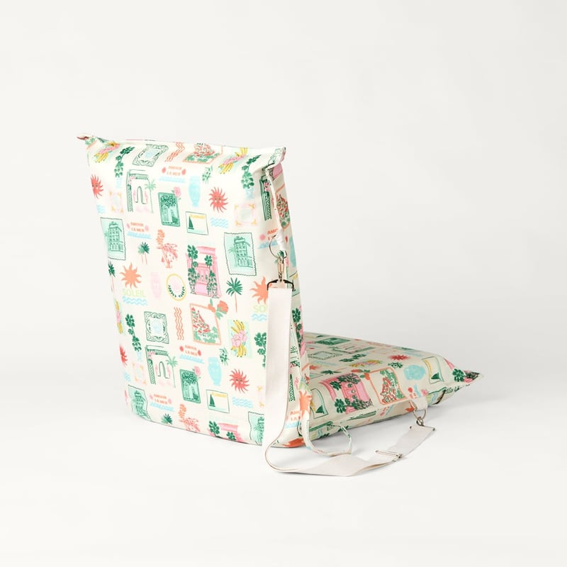 Hotel Mirage Aqua & Pink Beach Padded Canvas Chair