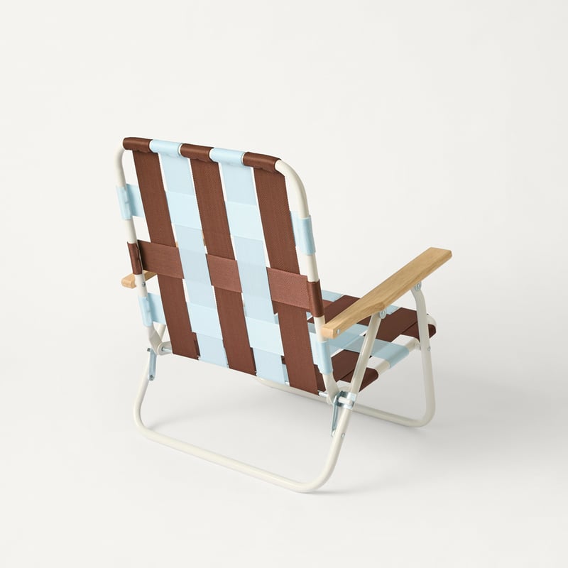 Beach Blue & Chocolate Woven Strap Chair