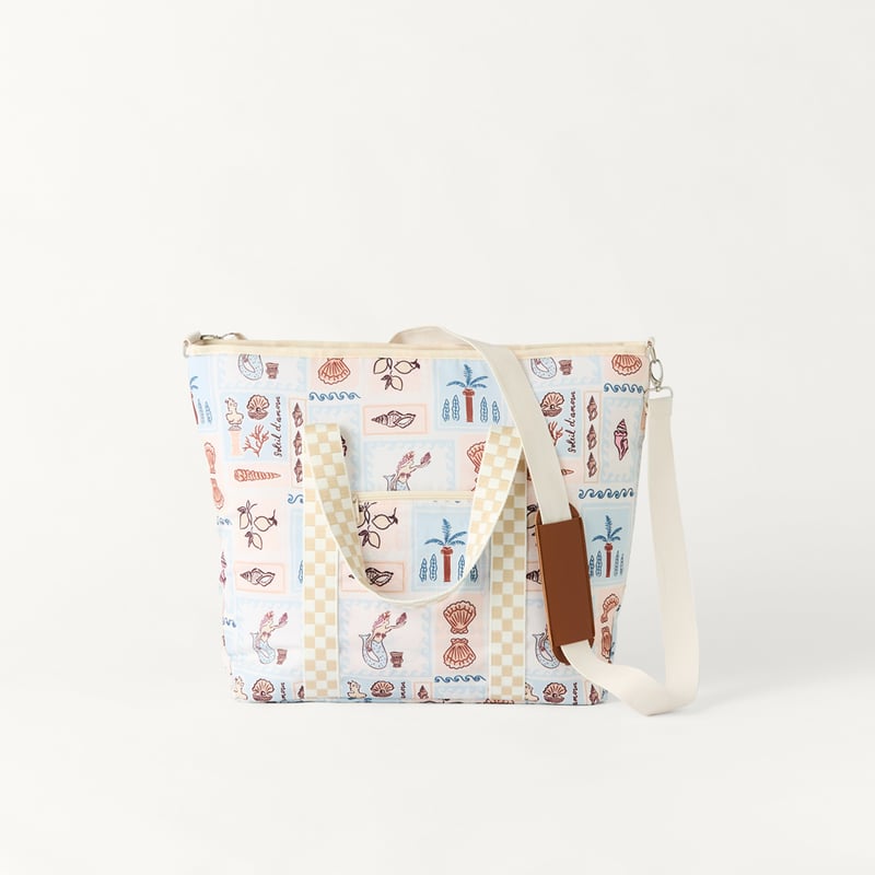 Nerida Blue & Pink Large Beach Cooler Bag