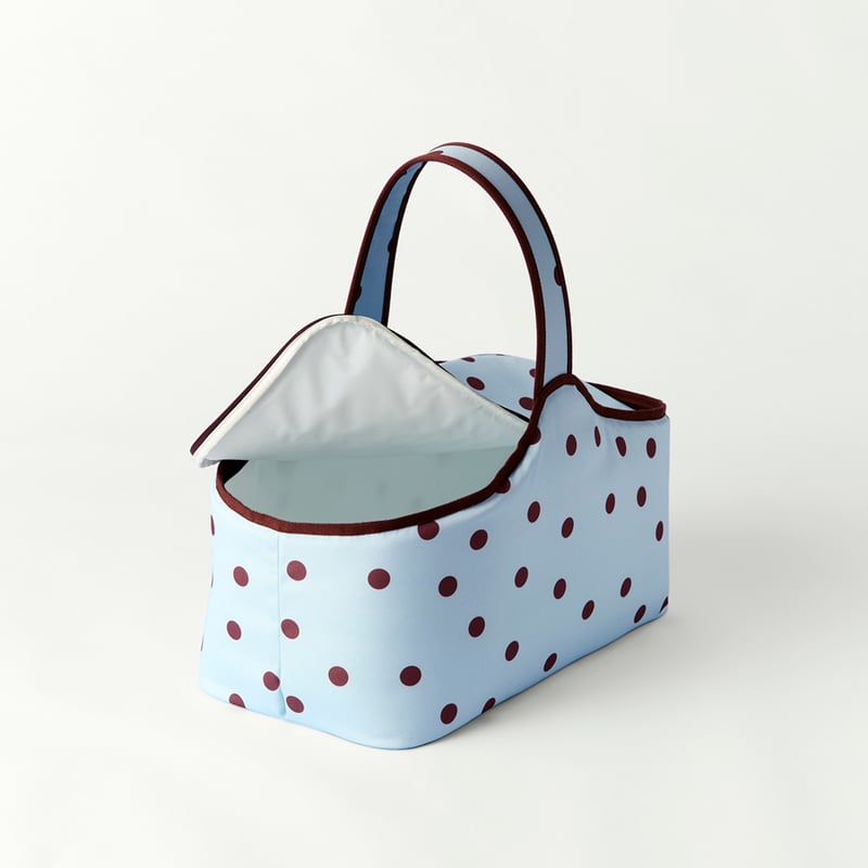 Polkadot Blue & Chocolate Picnic Cooler Bag