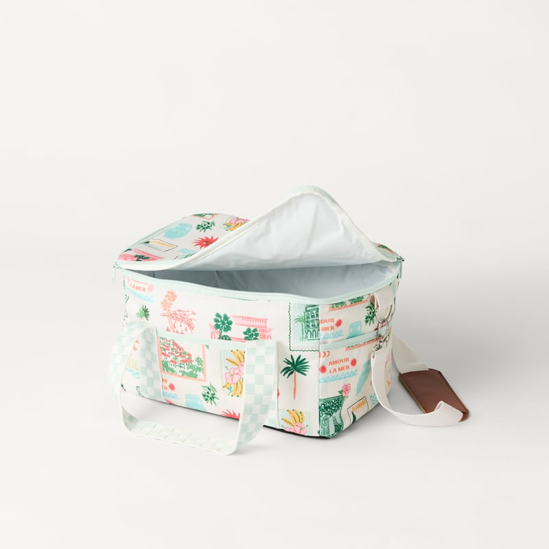 Hotel Mirage Aqua & Pink Beach Cooler Bag