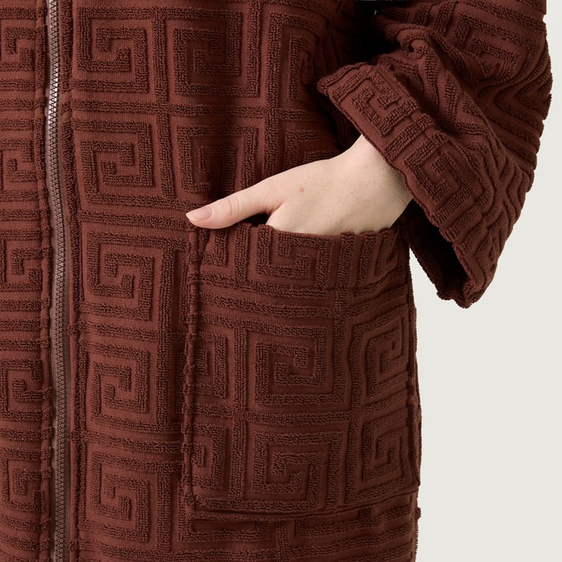 Trinity Chocolate Hooded Beach Zip Up