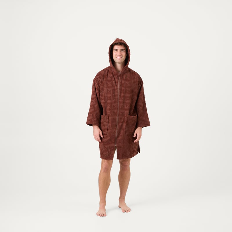 Trinity Chocolate Hooded Beach Zip Up