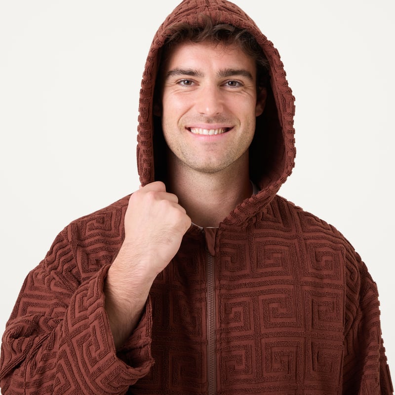 Trinity Chocolate Hooded Beach Zip Up