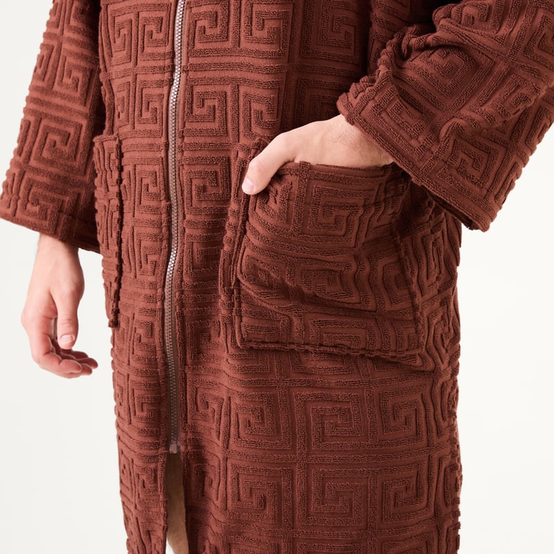 Trinity Chocolate Hooded Beach Zip Up