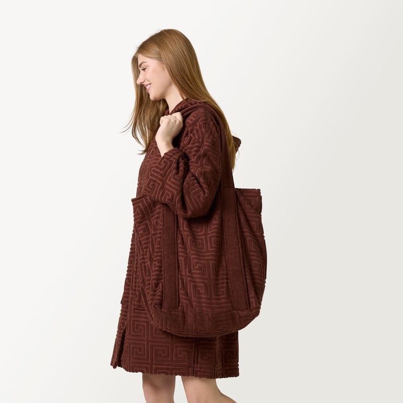 Trinity Chocolate Terry Textured Beach Tote
