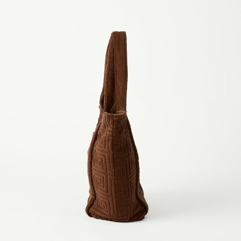 Trinity Chocolate Terry Textured Beach Tote