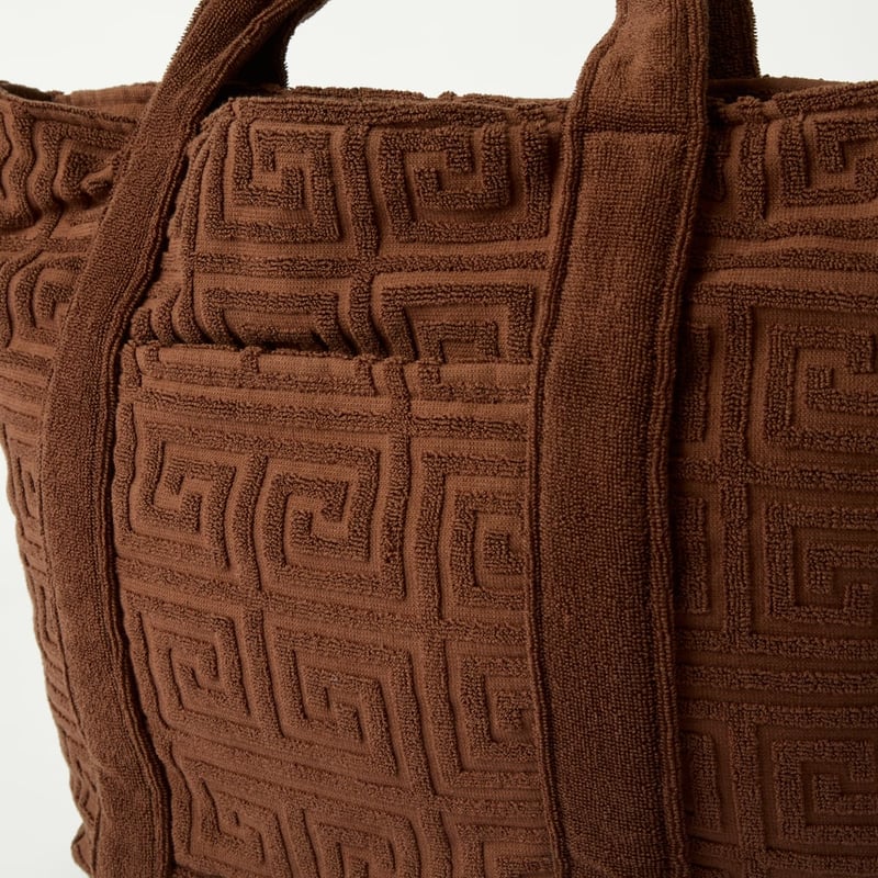 Trinity Chocolate Terry Textured Beach Tote