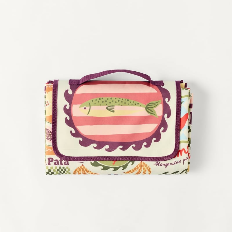 Sardinia Green & Burgundy Regular Picnic Rug