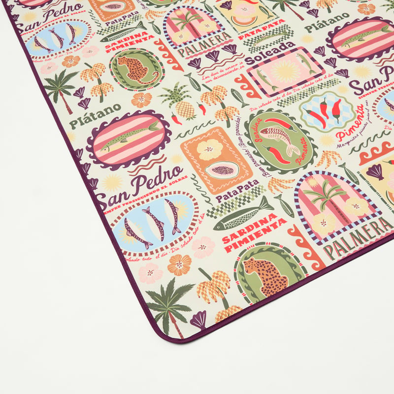 Sardinia Green & Burgundy Regular Picnic Rug