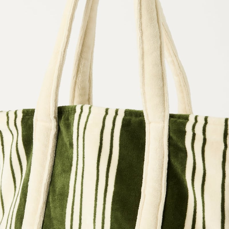 Velour Chive Jervis Stripe Beach Tote