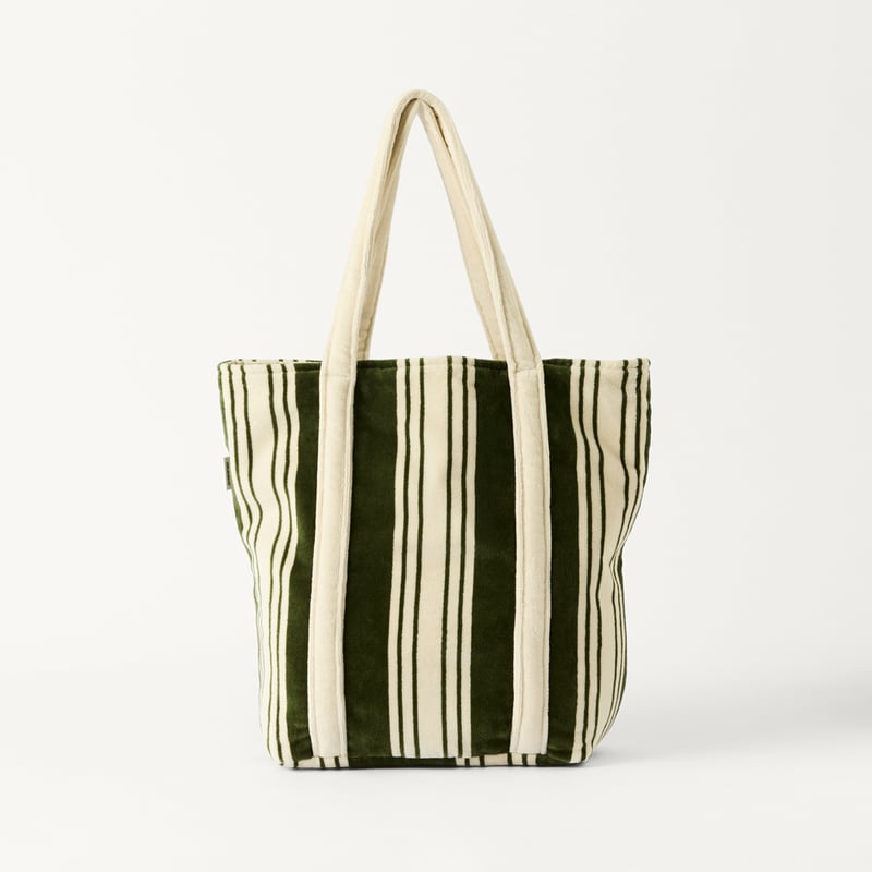 Velour Chive Jervis Stripe Beach Tote