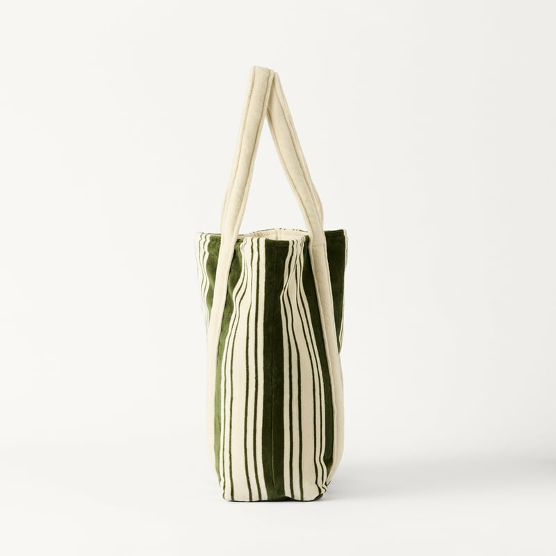 Velour Chive Jervis Stripe Beach Tote