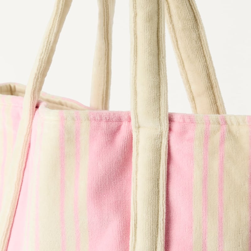 Velour Pink Jervis Stripe Beach Tote