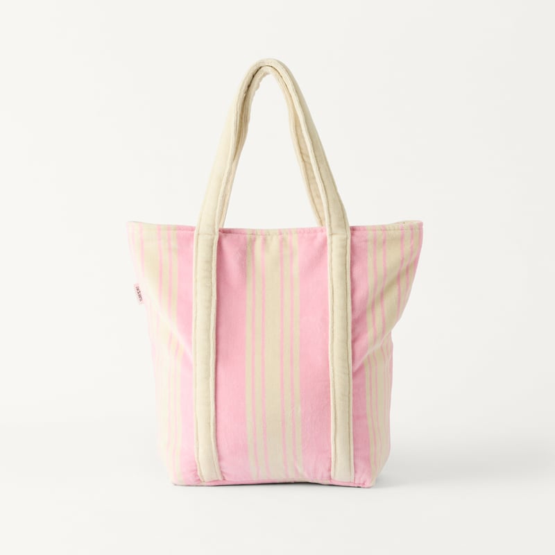 Velour Pink Jervis Stripe Beach Tote