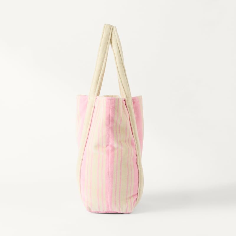 Velour Pink Jervis Stripe Beach Tote