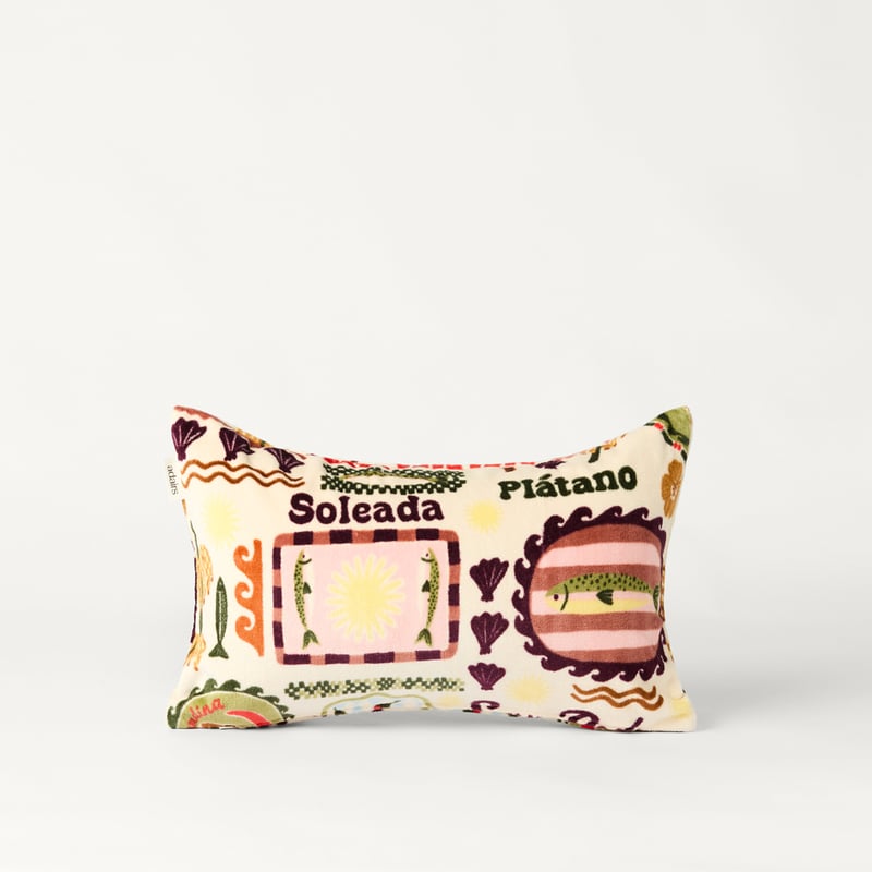 Inflatable Green & Burgundy Sardinia Beach Pillow 