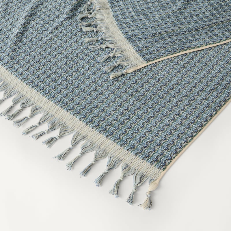 Iluka Blue & Multi European Turkish Cotton Beach Towel