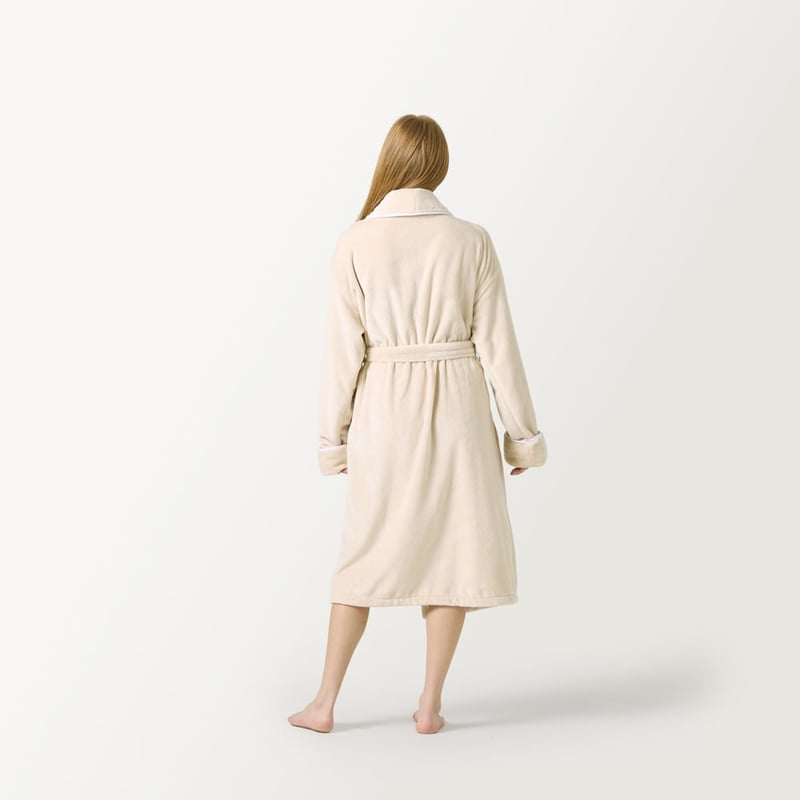 Ultra Soft Ivory Piped Robe