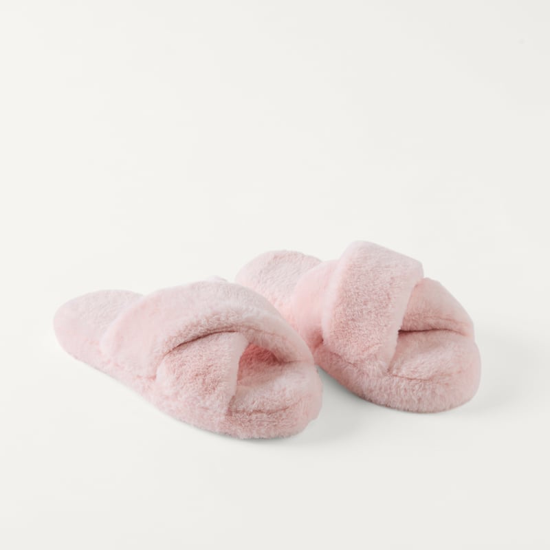 Crossover Peony Fur Slippers 