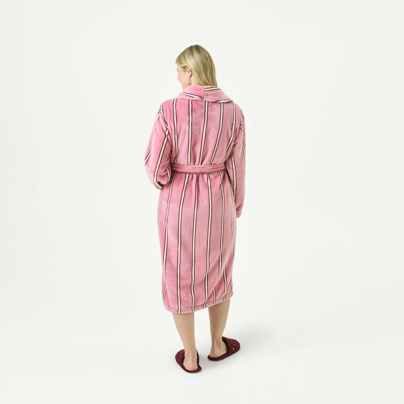 Stripe Heart Pink Multi Printed Ultra Soft Robe