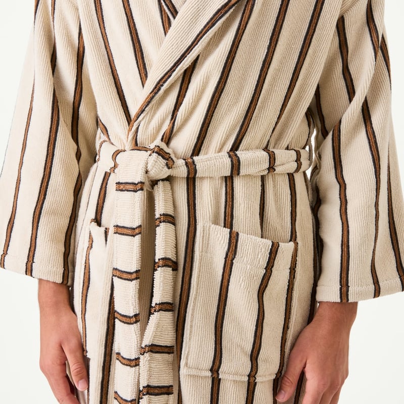 Lincoln European Turkish Cotton Black & Nutmeg Bath Robe