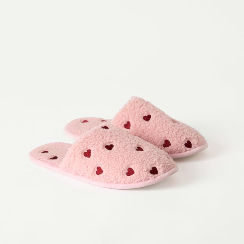 Sherpa Slipper Pink Heart
