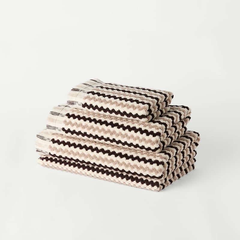 European Luella Turkish Cotton Chocolate & Mushroom Towel
