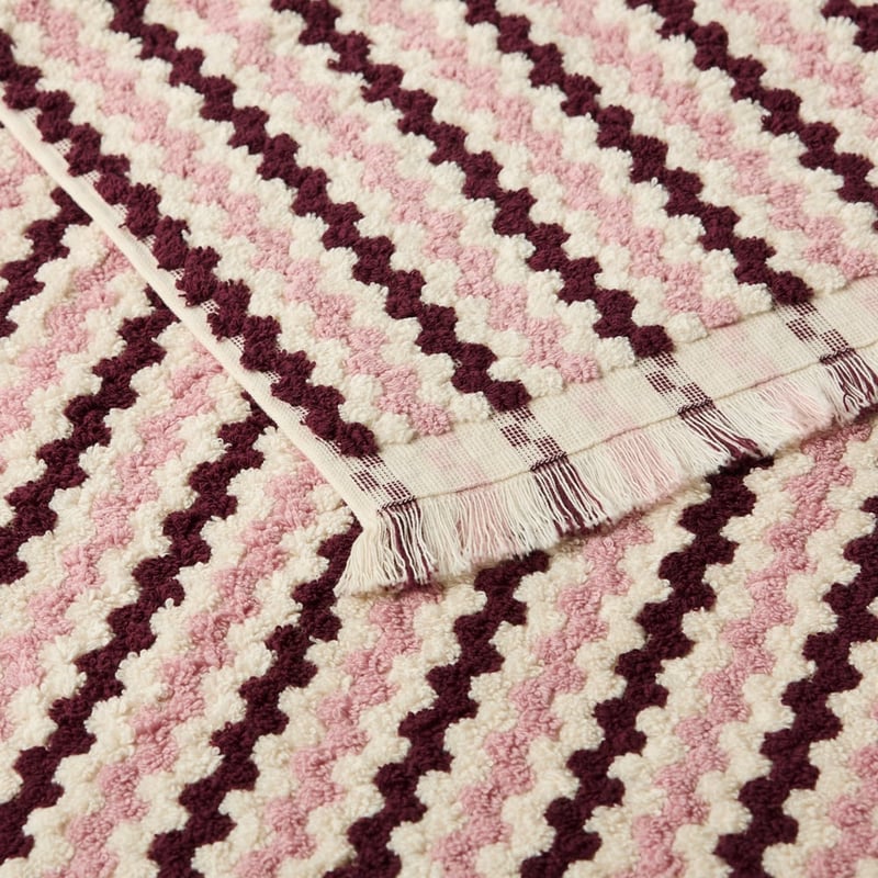 European Luella Turkish Cotton Pink & Burgundy Towel