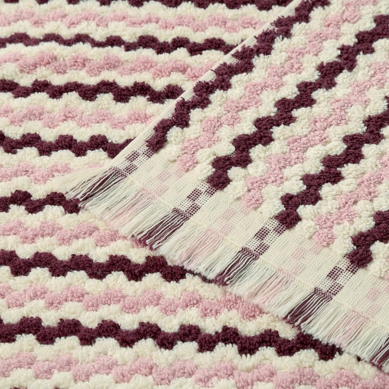 European Luella Turkish Cotton Pink & Burgundy Towel