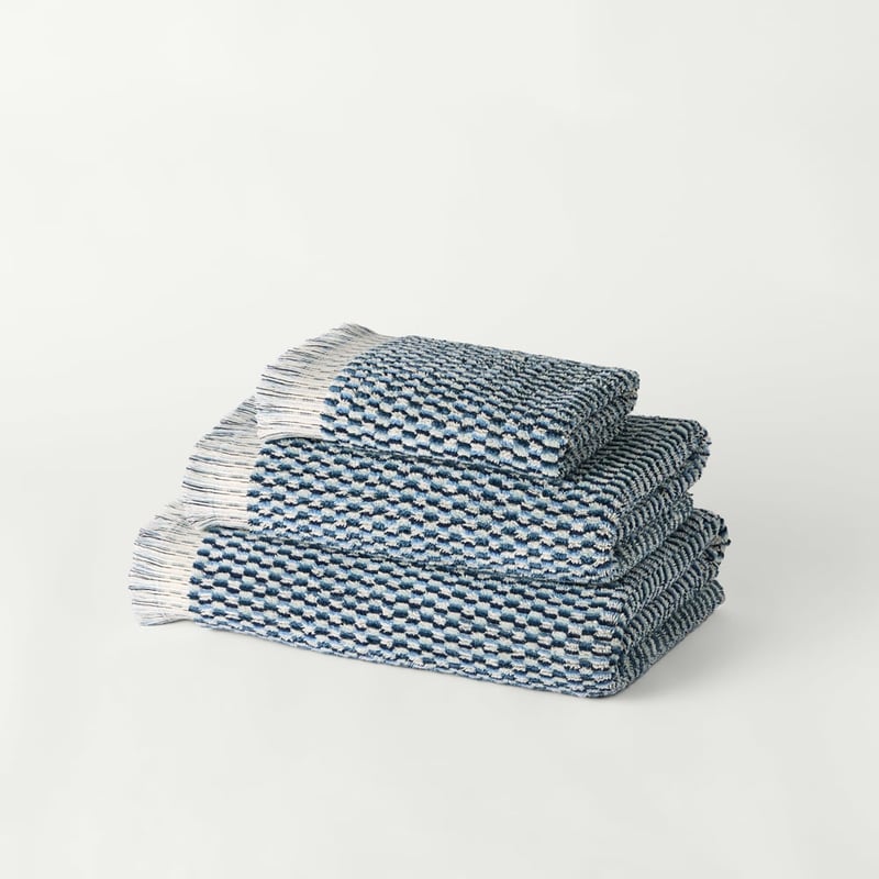 European Izmir Turkish Cotton Blue Multi Towel