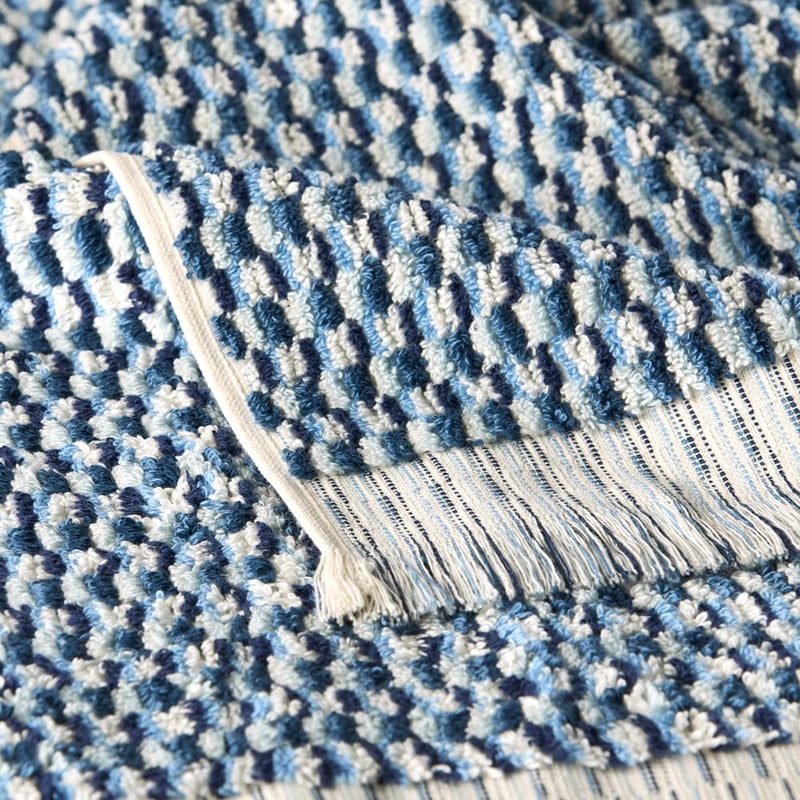 European Izmir Turkish Cotton Blue Multi Towel