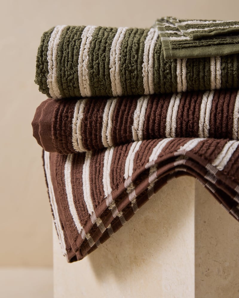 Flinders Beach & Chocolate Stripe Towel Range