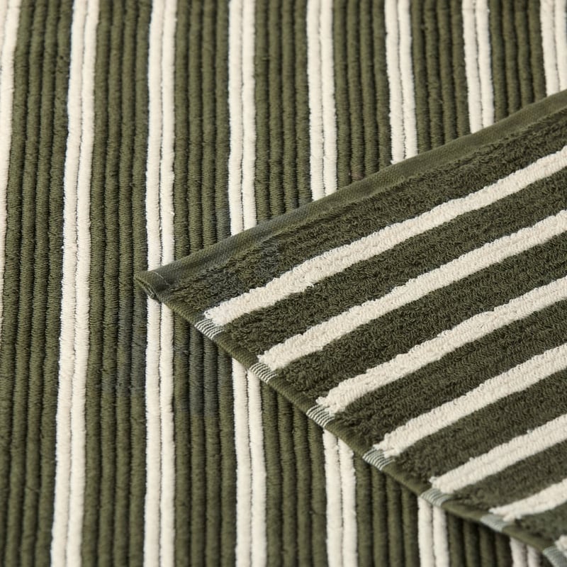 Flinders Beach & Dark Olive Stripe Towel Range