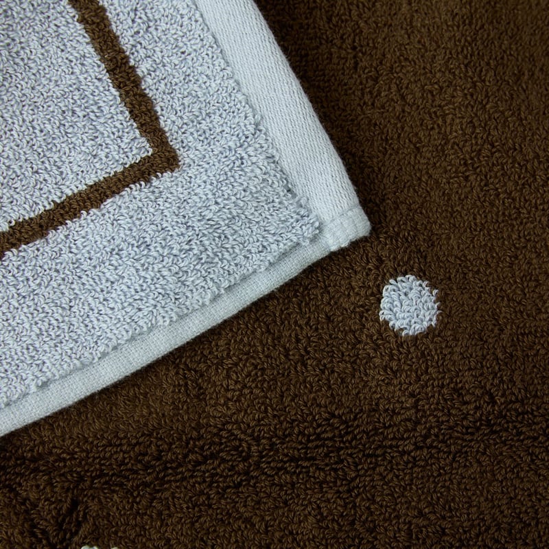 Odette Blue & Chocolate Spot Towel Range